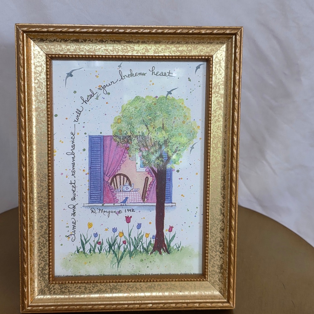 D Morgan Time and Sweet Remembrance Framed Art Print Gold Tone 5707G 6x8